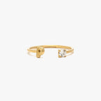 Initial Stone Open Ring