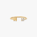 Initial Stone Open Ring