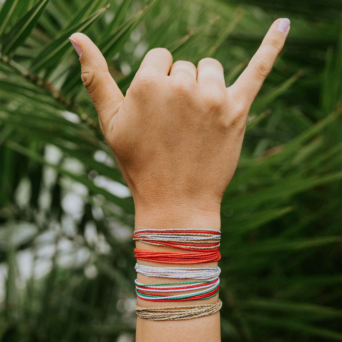 Red. Green & White Bracelet