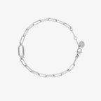 Silver Initial Paperclip Chain Bracelet