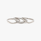 Wavy Pavé Ring Stack