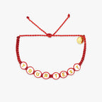 White Alphabet Bead Bracelet