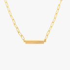 Engravable Paperclip Chain Bar Necklace