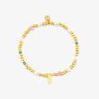 Initial Pearl & Seed Bead Stretch Bracelet