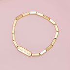 Engravable Rectangle Bead Stretch Bracelet