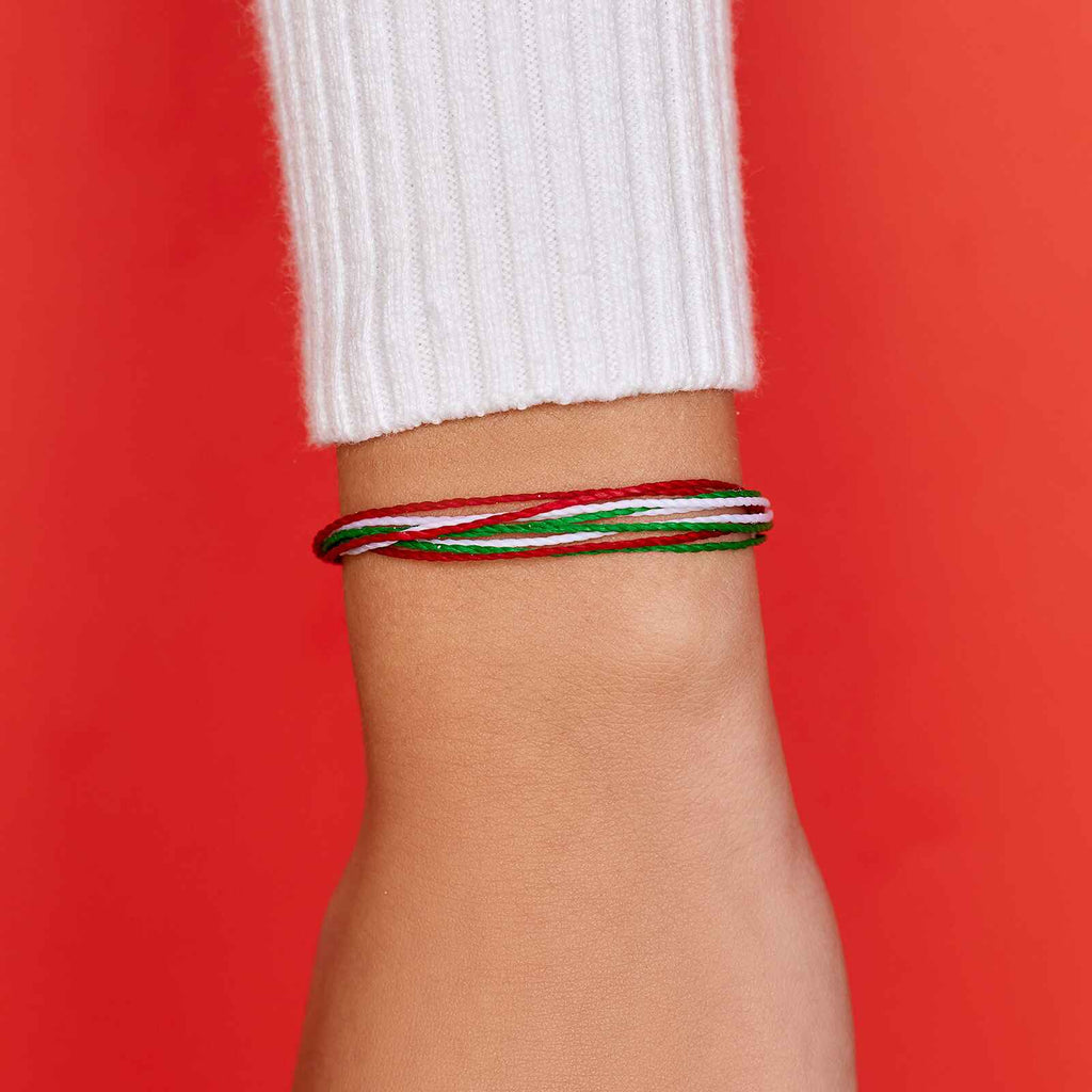 Red. Green & White Bracelet