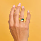 Rainbow Enamel Ring Stack